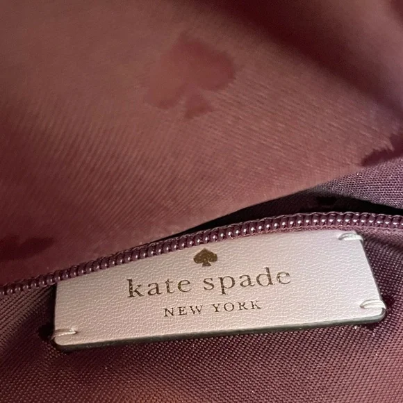 Kate Spade Maroon, Spade Patterned Crossbody Bag, Like New, Used Only One Time - Picture 12 of 14